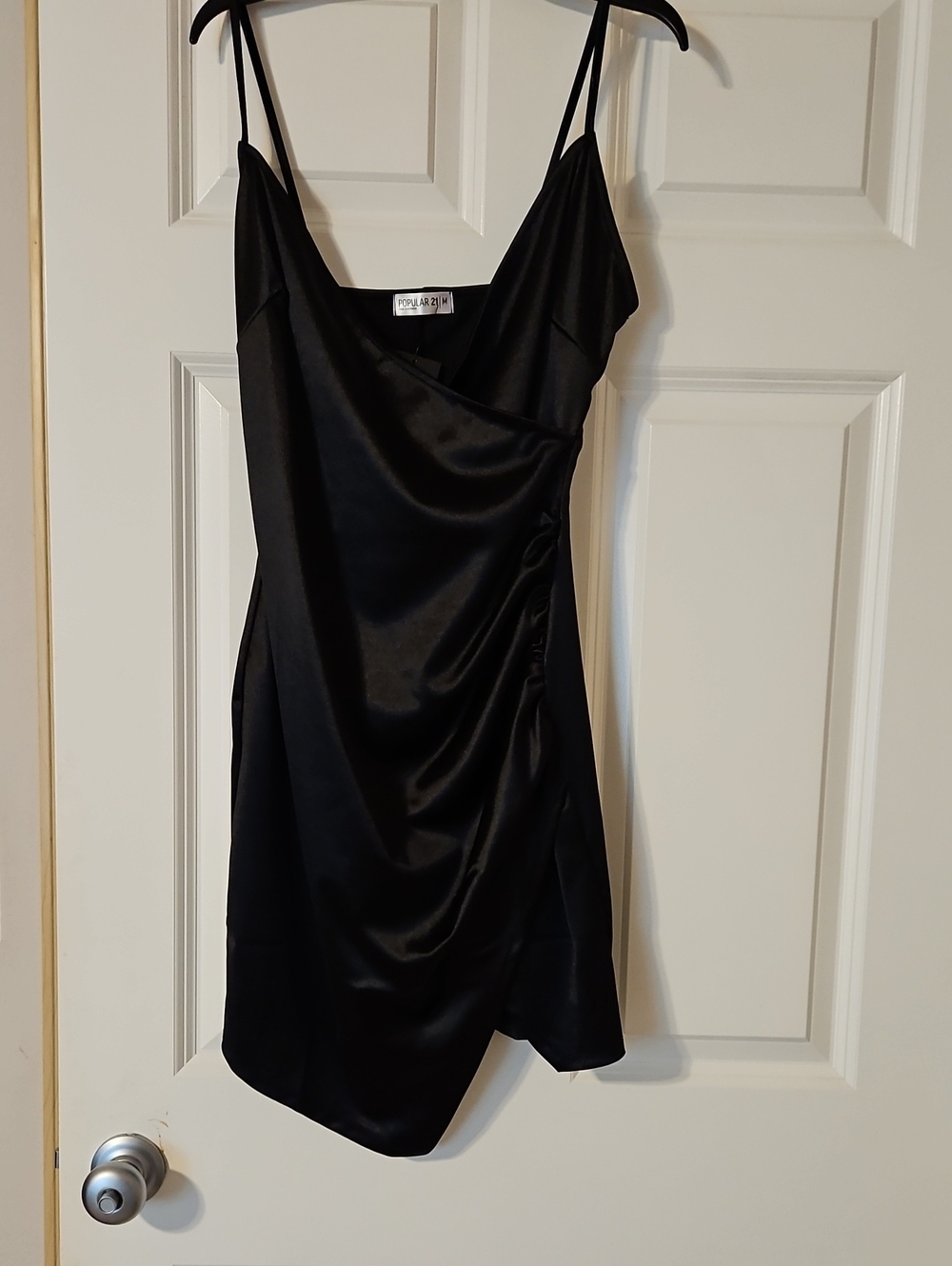 Popular Mini Satin Slip Dress in Black